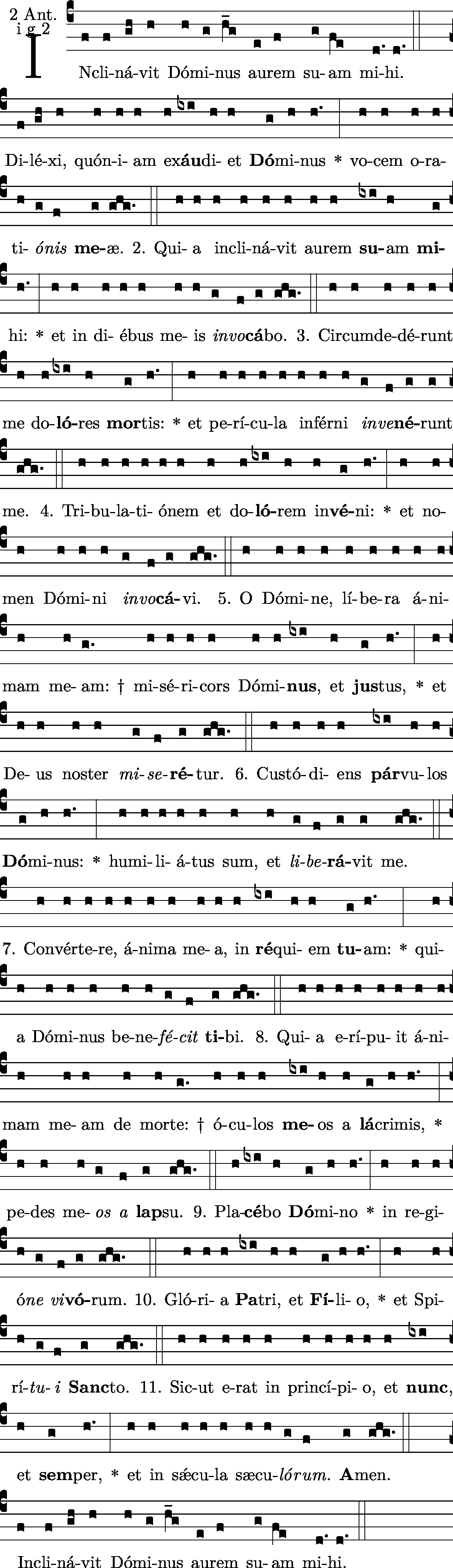 Fer - Vesperas Antiphona: Vesp Neumz: Dominus 2 capella) Inclinavit 1g2 (a -
